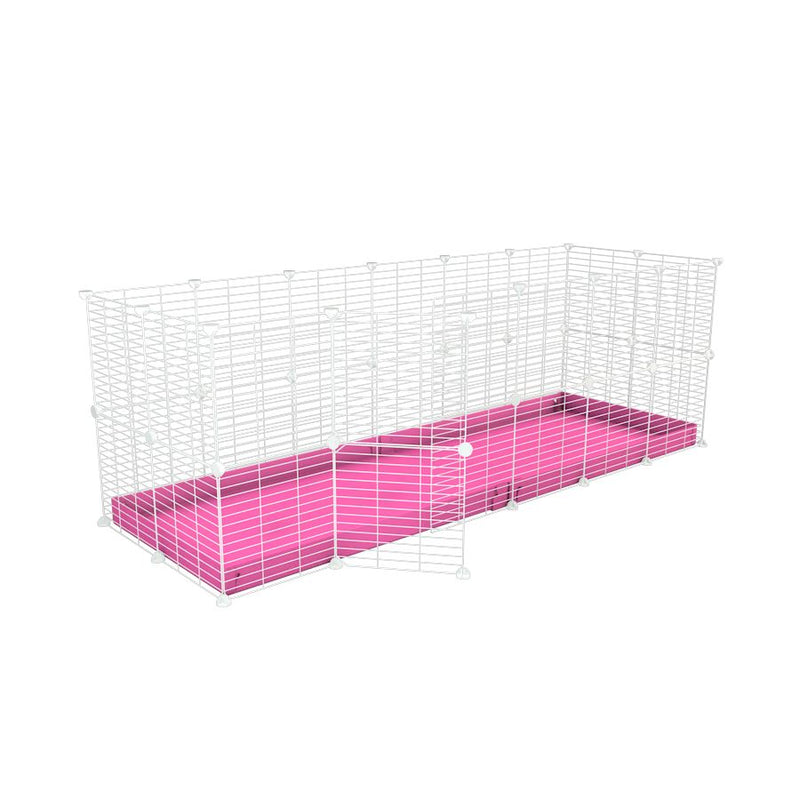 A 6x2 C and C rabbit cage with safe baby proof white grids pink coroplast by kavee UK