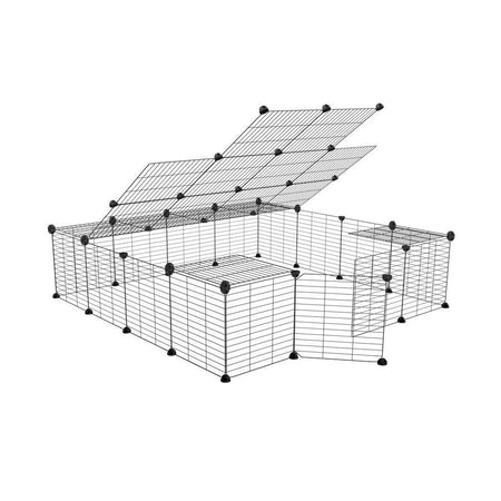 a 4x4 outdoor modular run with baby bars safe C&C grids and lid for guinea pigs or Rabbits by brand kavee 