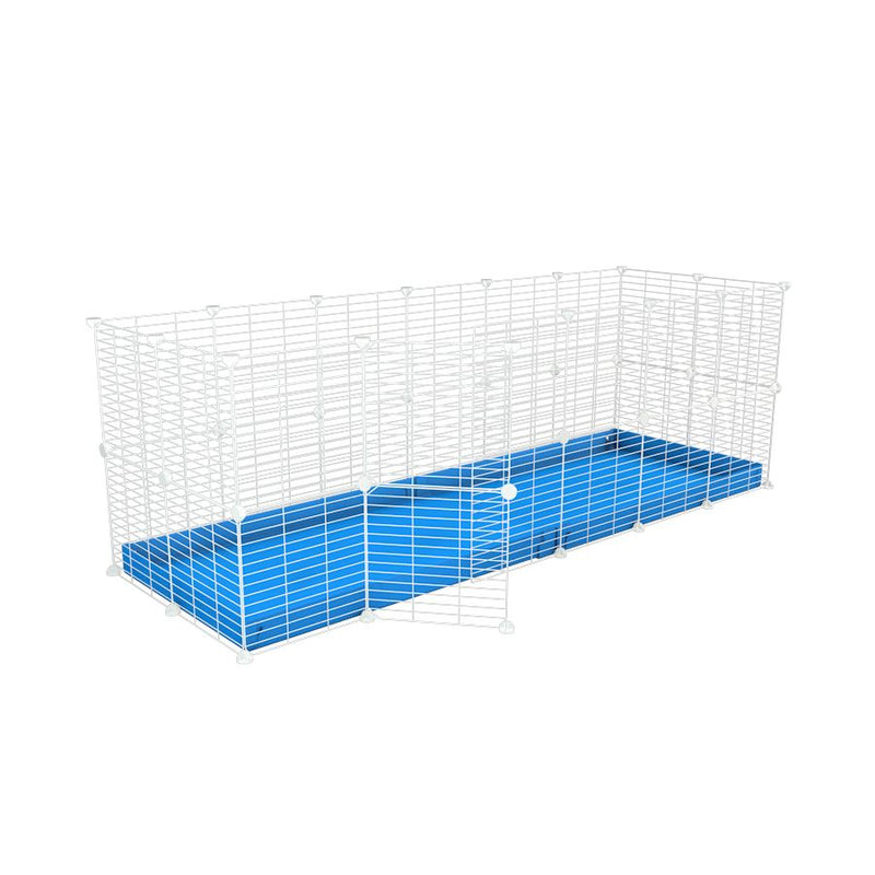 A 6x2 C and C rabbit cage with safe small size baby proof white C and C grids and blue coroplast by kavee UK