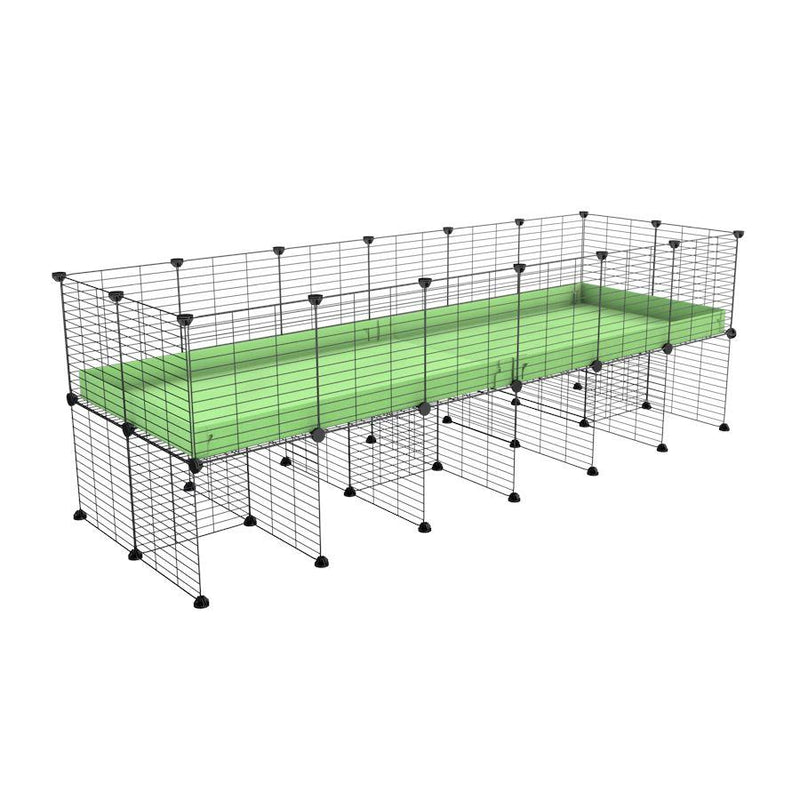 a 6x2 CC cage for guinea pigs with a stand green pastel pistachio correx and 9x9 grids sold in Uk by kavee