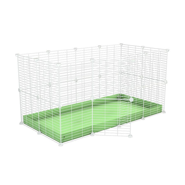 A 4x2 C&C rabbit cage with safe small mesh white C and C grids green pistachio coroplast by kavee UK