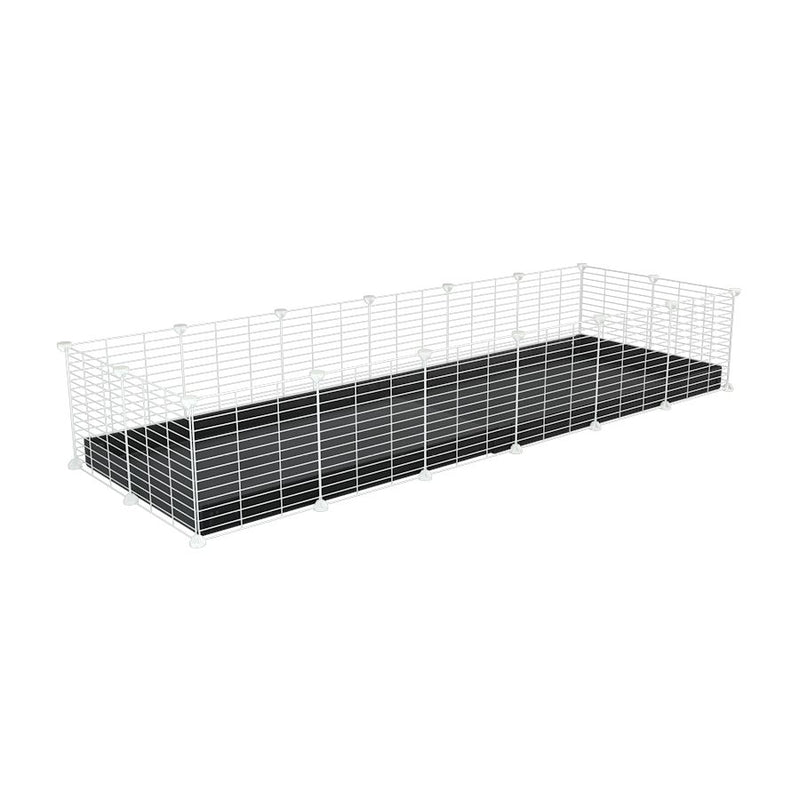 A cheap 6x2 C&C cage for guinea pig with black coroplast and baby proof white grids from brand kavee