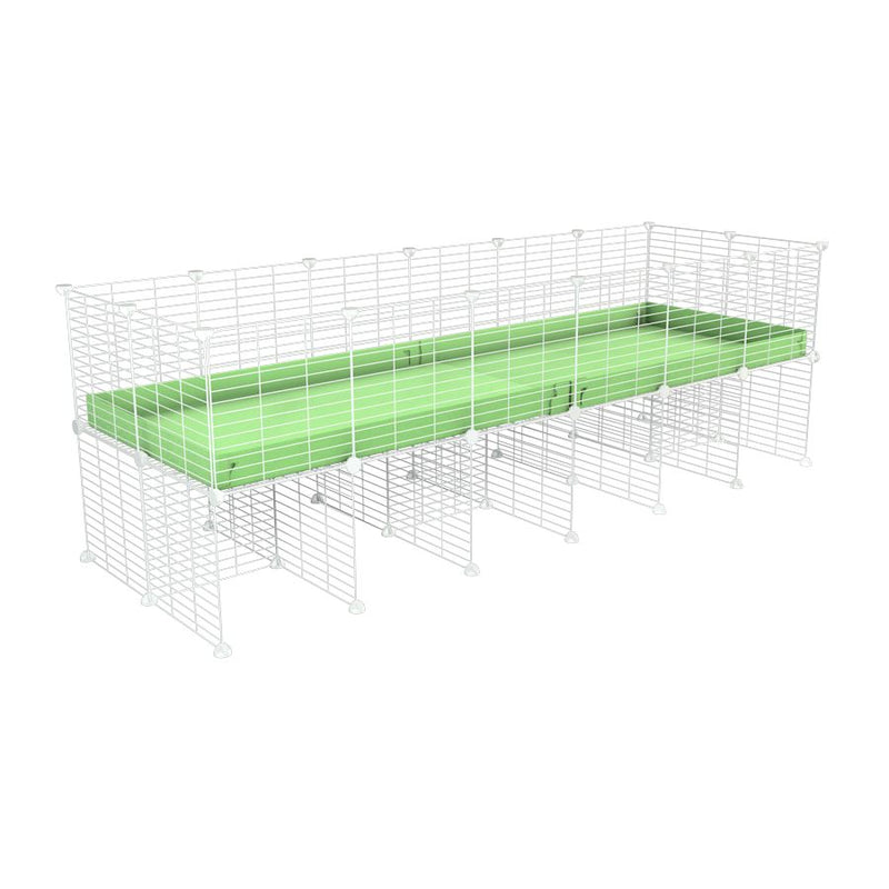 a 6x2 CC cage for guinea pigs with a stand green pastel pistachio correx and 9x9 white grids sold in Uk by kavee