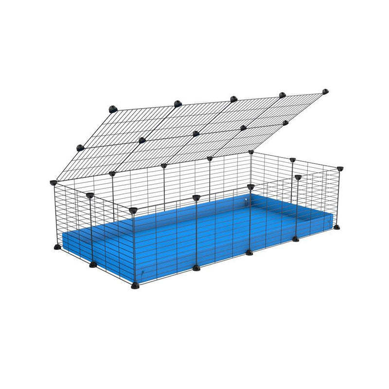 A 2x4 C and C cage for guinea pigs with blue coroplast a lid and small hole grids from brand kavee