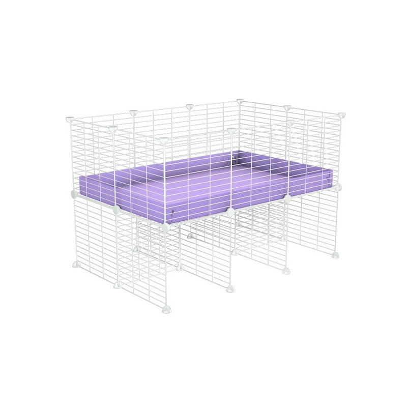 a 3x2 CC cage for guinea pigs with a stand purple lilac pastel correx and 9x9 white grids sold in Uk by kavee