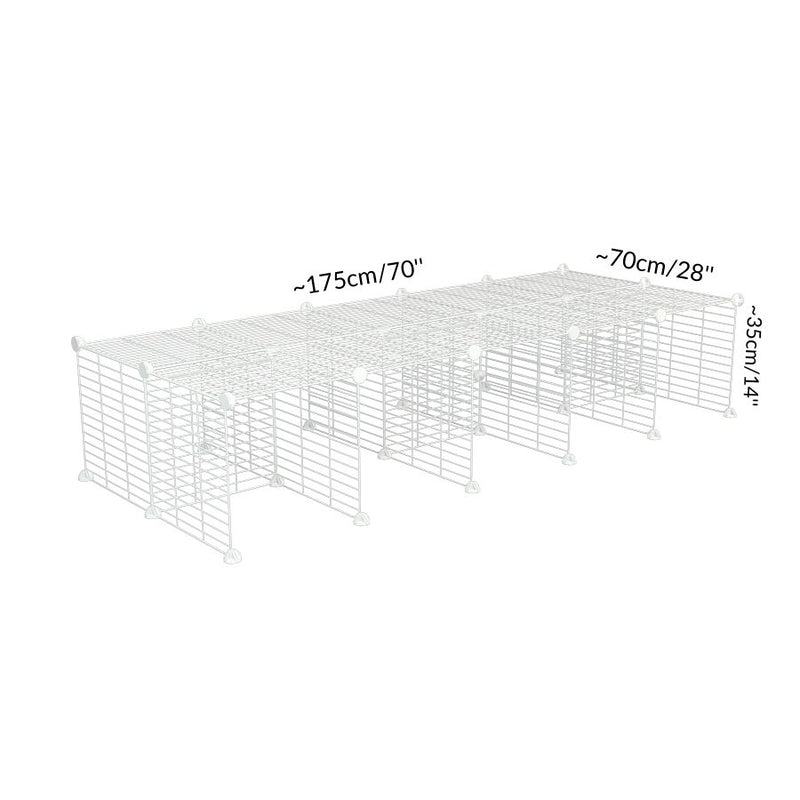 Size of A C&C guinea pig cage stand size 5x2 with safe baby bars white grids by kavee UK