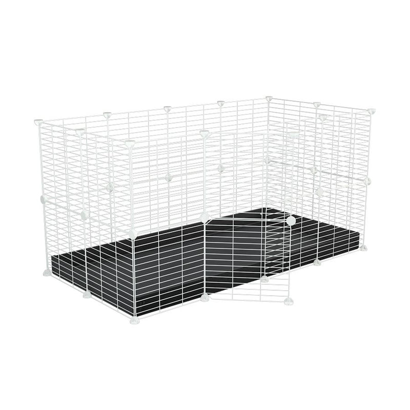 A 4x2 C&C rabbit cage with safe small meshing baby bars white C&C grids and black coroplast by kavee UK