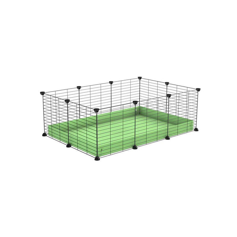 A cheap 3x2 C&C cage for guinea pig with green pastel pistachio coroplast and baby grids from brand kavee