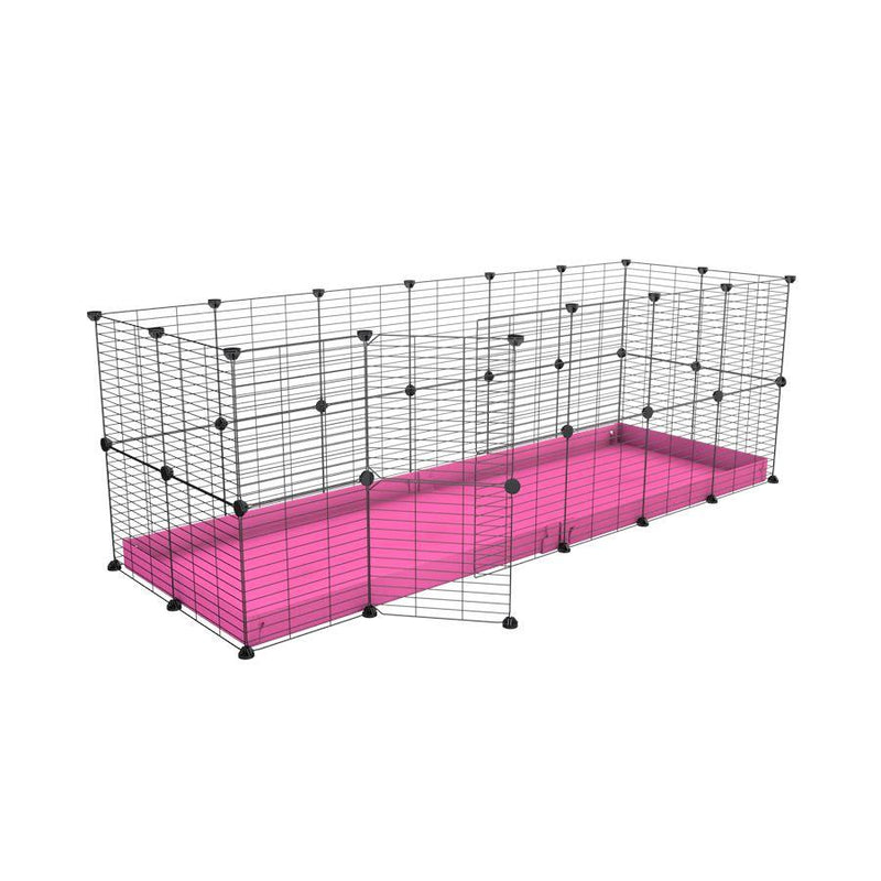 A 6x2 C and C rabbit cage with safe small size hole baby grids and pink coroplast by kavee UK