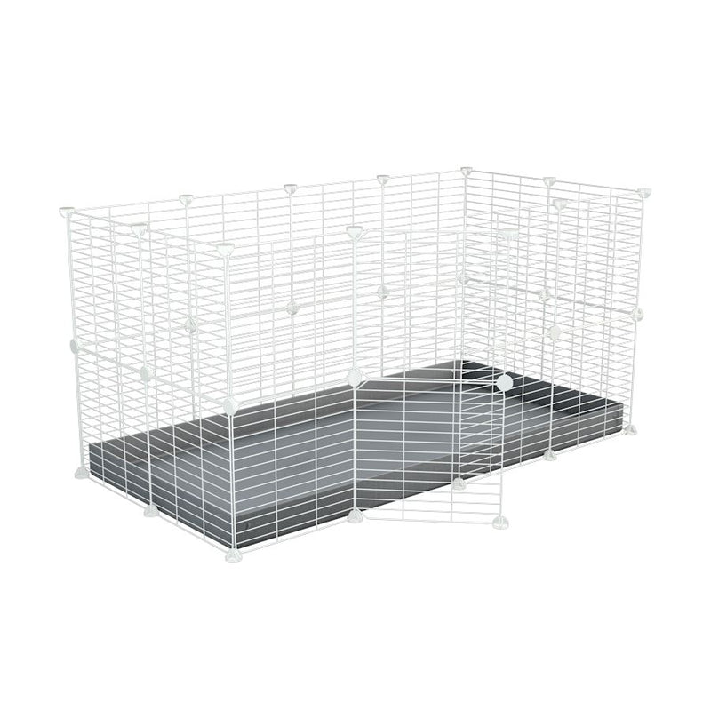 A 4x2 C&C rabbit cage with safe small meshing baby bars white C&C grids and grey coroplast by kavee UK