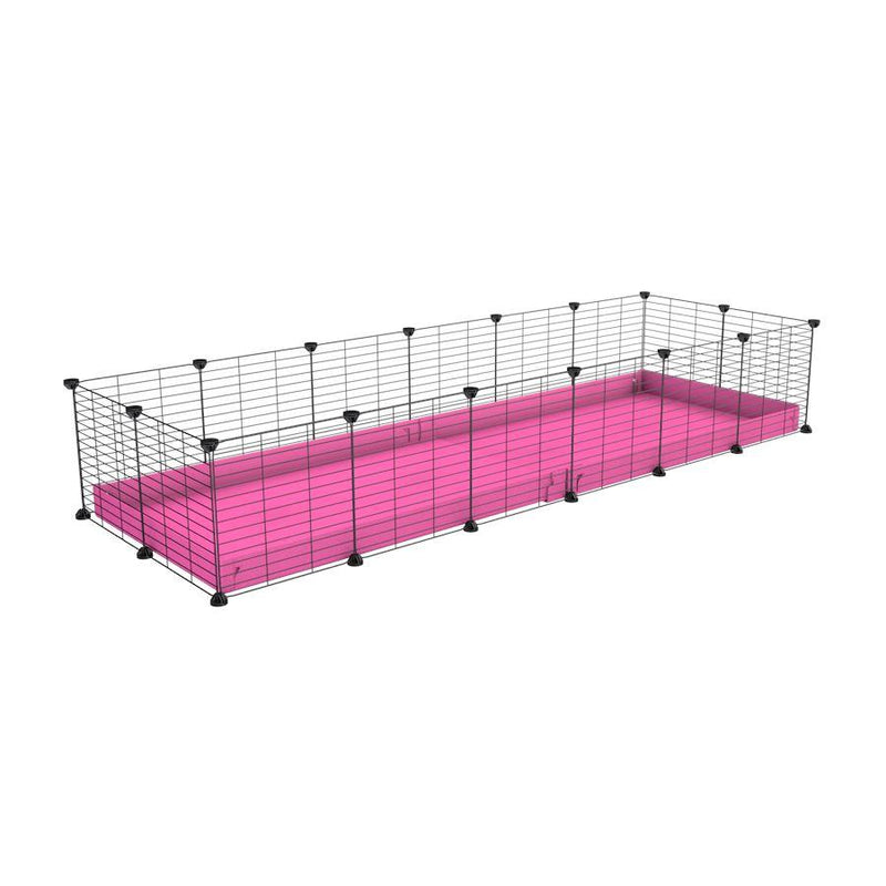 A cheap 6x2 C&C cage for guinea pig with pink coroplast and baby grids from brand kavee