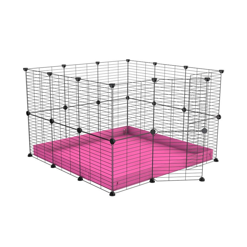 A 3x3 C and C rabbit cage with safe baby bars grids and pink coroplast by kavee UK