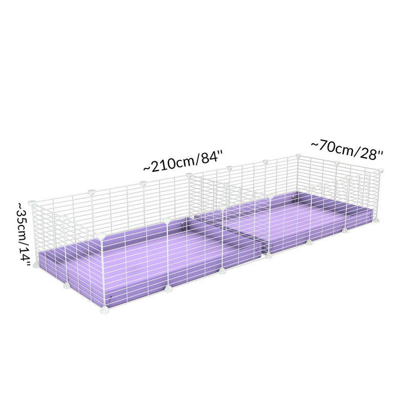 Size and dimension of a 6x2 white C&C cage with divider for guinea pigs fighting or quarantine from brand kavee