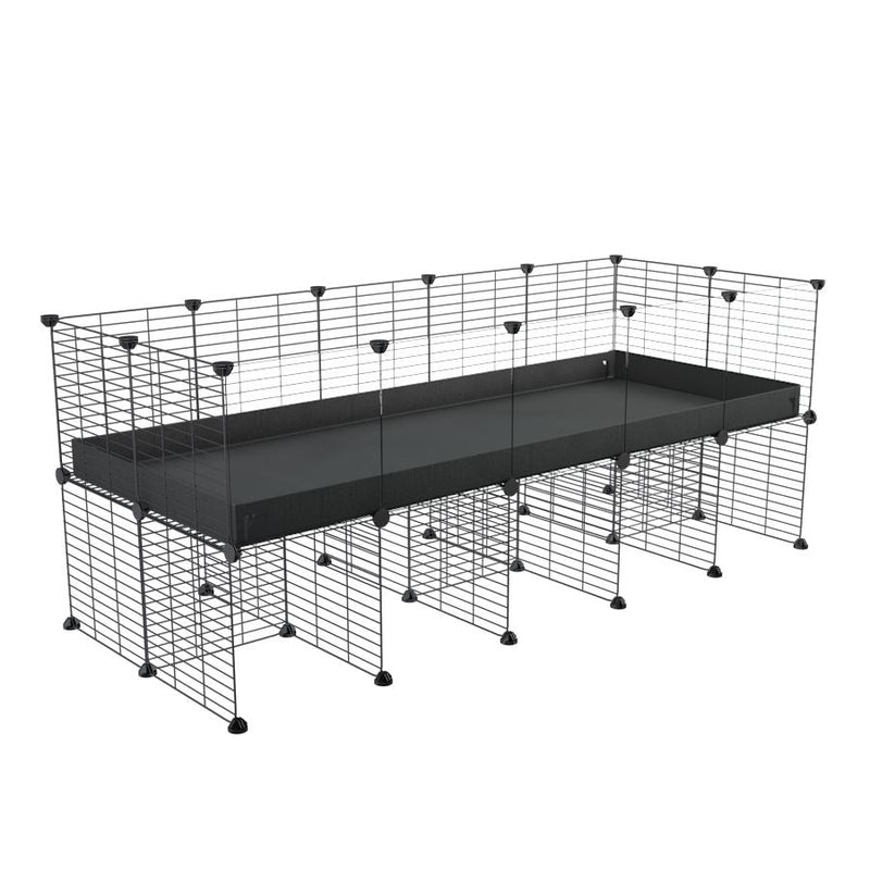 a 5x2 CC cage with clear transparent plexiglass acrylic panels  for guinea pigs with a stand black correx and grids sold in UK by kavee