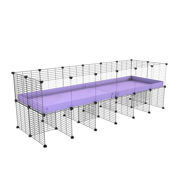 a 6x2 CC cage with clear transparent plexiglass acrylic panels  for guinea pigs with a stand purple lilac pastel correx and grids sold in UK by kavee