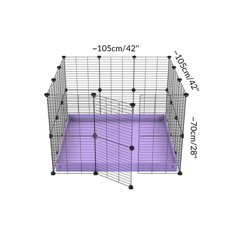 Dimension for A 3x3 C and C rabbit cage with safe small size hole baby grids and purple coroplast by kavee UK